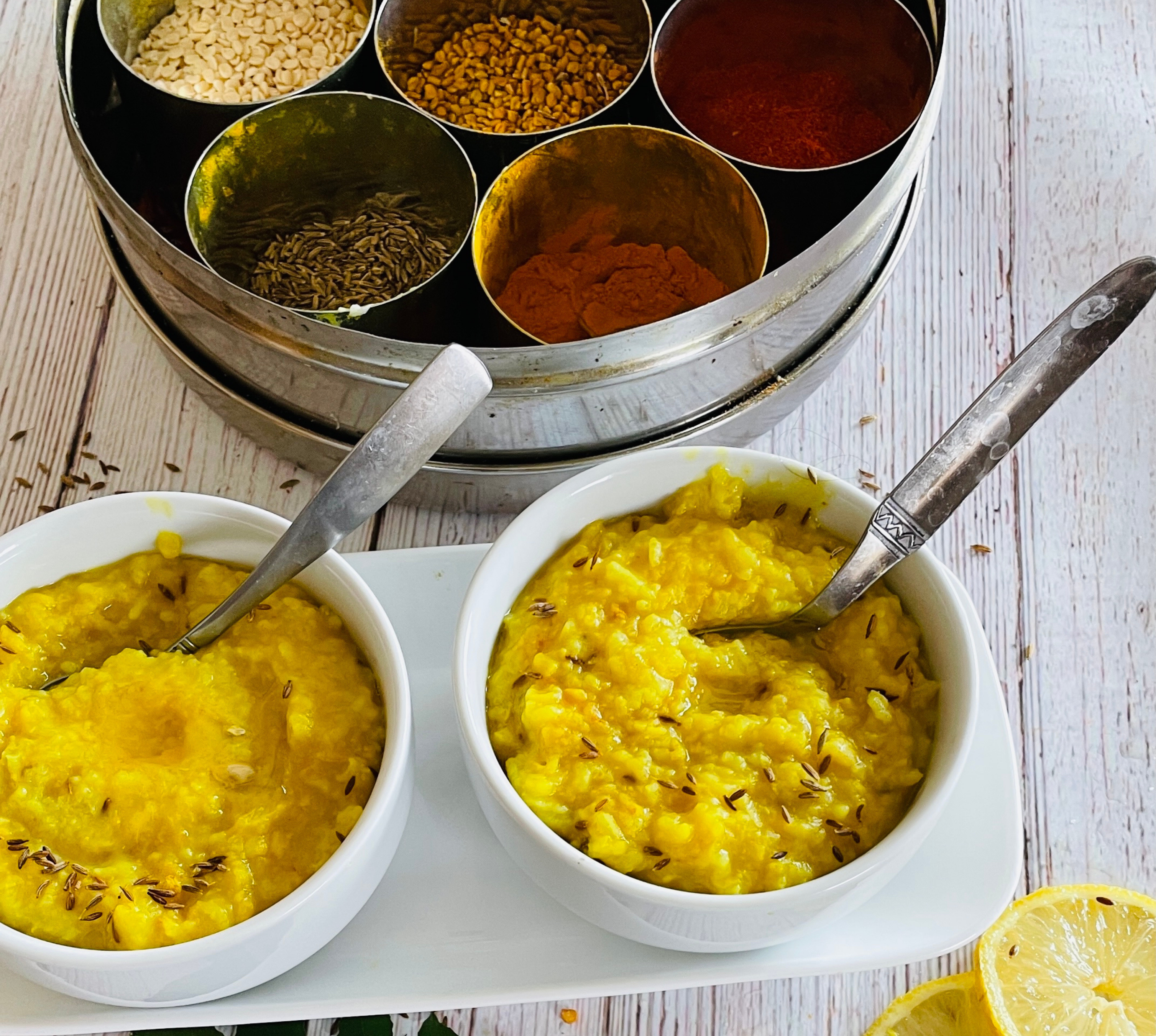 Traditional Indian ayurvedic dish combining lentils and rice 